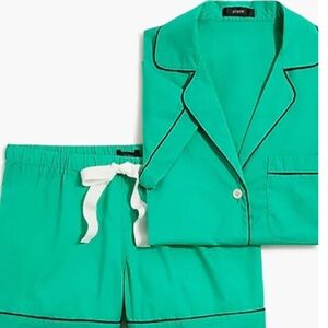 J. Crew Green Pajamas Shorts Set 3X New